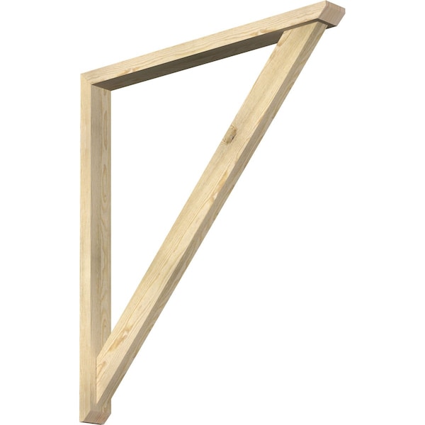 Ekena Millwork Traditional Slat Rough Sawn Bracket w/ Offset Brace, Douglas Fir, 4"W x 42"D x 48"H BKT0402X42X48TRA06RDF - main